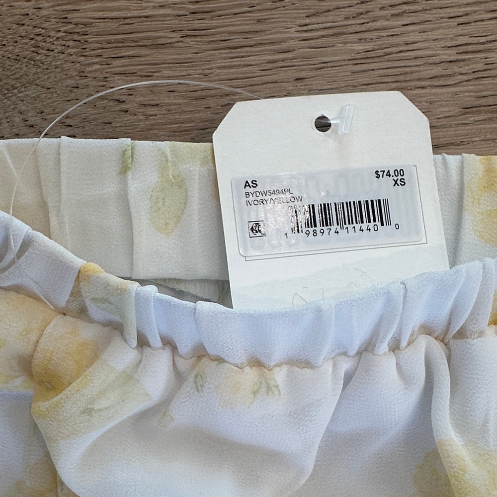 Floral Yellow and White Women's Skirt - Picture 2 of 3